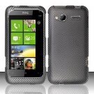 Hard Plastic Rubber Feel Design Case for HTC Radar 4G - Carbon Fiber