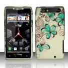 Hard Plastic Rubber Feel Design Case for Motorola Droid RAZR XT912 - Azure Flowers