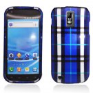Hard Plastic Design Cover Case for Samsung Galaxy S II/Hercules T989 - Blue Plaid