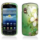 Hard Plastic Design Case for Samsung Stratosphere i405 - Green Flowers and Butterfly