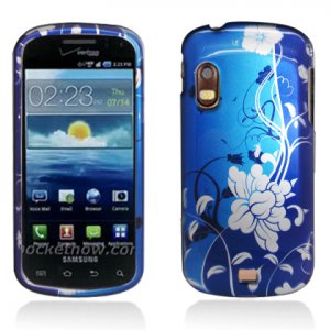 Hard Plastic Design Case for Samsung Stratosphere i405 - Blue Flowers and Vines