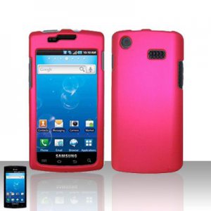 Hard Plastic Rubber Feel Case for Samsung Captivate i897 - Hot Pink