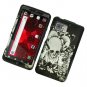 Hard Plastic Rubber Feel Design Case for Motorola Droid Bionic Targa XT875 - Black Skull and Angels