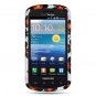 Hard Plastic Rubber Feel Design Case for Samsung Stratosphere i405 - Black Daisy