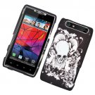 Hard Plastic Rubber Feel Design Case for Motorola Droid RAZR XT912 - Black Skull and Angels