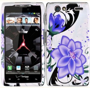 Hard Plastic Design Case for Motorola Droid RAZR XT912 - Violet Lily