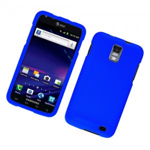 Hard Plastic Rubber Feel Case for Samsung Galaxy S II Skyrocket i727 (AT&T) - Blue