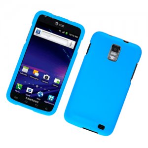 Hard Plastic Rubber Feel Case for Samsung Galaxy S II Skyrocket i727 (AT&T) - Light Blue