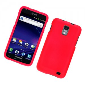 Hard Plastic Rubber Feel Case for Samsung Galaxy S II Skyrocket i727 (AT&T) - Red