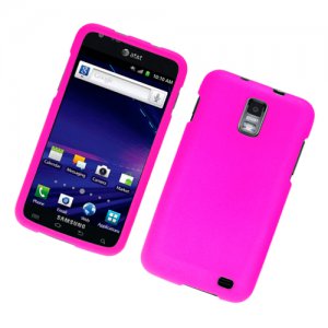 Hard Plastic Rubber Feel Case for Samsung Galaxy S II Skyrocket i727 (AT&T) - Hot Pink