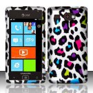 Hard Plastic Rubber Feel Design Case for Samsung Focus Flash i677 (AT&T) - Rainbow Leopard