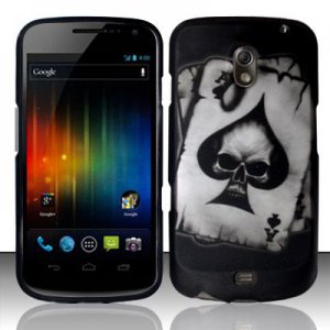 Hard Plastic Rubberized Design Case for Samsung Galaxy Nexus CDMA (Verizon/Sprint) - Spade Skull