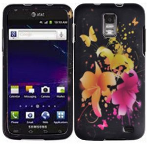 Hard Plastic Rubber Feel Design Case for Samsung Galaxy S II Skyrocket i727 - Heavenly Flowers