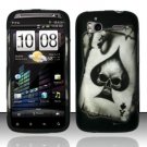 Hard Plastic Rubber Feel Design Case for HTC Sensation 4G - Ace of Spade Skull