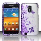 Hard Plastic Rubber Feel Design Case for Samsung Galaxy S II Epic 4G Touch - Vines and Butterfly