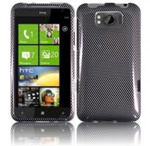 Hard Plastic Design Cover Case for HTC Titan X310e - Carbon Fiber
