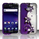 Hard Plastic Rubber Feel Design Case for Samsung Galaxy S II Skyrocket i727 (AT&T) - Purple Vines