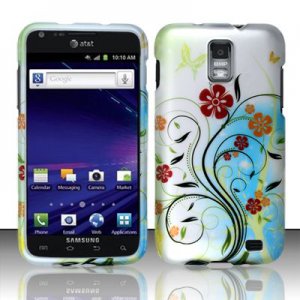 Hard Plastic Rubber Feel Design Case for Samsung Galaxy S II Skyrocket (AT&T) - Colorful Flowers