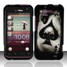 Hard Plastic Rubber Feel Design Case for HTC Rhyme/Bliss 6330 - Ace of Spade Skull