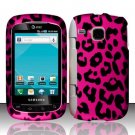 Hard Plastic Rubber Feel Design Case for Samsung DoubleTime i857 - Hot Pink Leopard