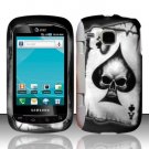 Hard Plastic Rubber Feel Design Case for Samsung DoubleTime i857 - Ace of Spade Skull