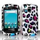 Hard Plastic Rubber Feel Design Case for Samsung DoubleTime i857 - Rainbow Leopard