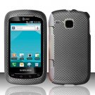 Hard Plastic Rubber Feel Design Case for Samsung DoubleTime i857 - Carbon Fiber
