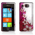 Hard Plastic Design Case for Samsung Focus Flash i677 (AT&T) - Hot Pink Flowers and Butterfly