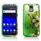 Hard Plastic Design Case for Samsung Galaxy S II Skyrocket i727 (AT&T) - Green Flowers & Butterfly