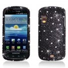 Hard Plastic Bling Rhinestone Design Case for Samsung Stratosphere i405 - Black Diamond