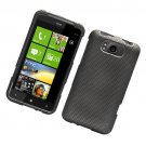 Hard Plastic Rubber Feel Design Case for HTC Titan X310e - Carbon Fiber