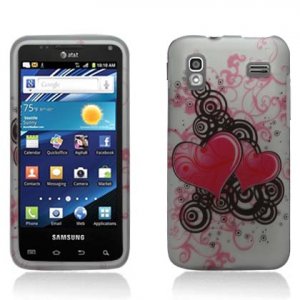 Hard Plastic Rubber Feel Design Case for Samsung Captivate Glide 4G - Lovely Hearts