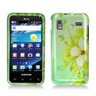 Hard Plastic Design Case for Samsung Captivate Glide 4G - Green Flowers and Butterfly