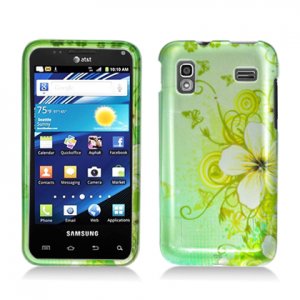 Hard Plastic Design Case for Samsung Captivate Glide 4G - Green Flowers and Butterfly