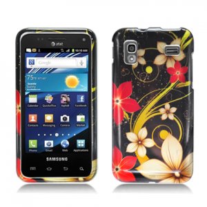 Hard Plastic Design Case for Samsung Captivate Glide 4G - Red and Gold Flowers