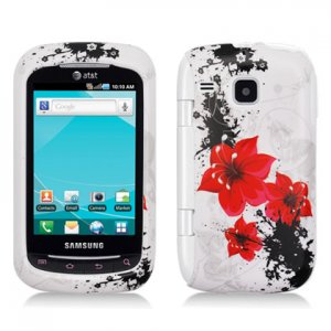 Hard Plastic Design Case for Samsung DoubleTime i857 (AT&T) - Red Lily