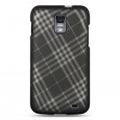 Hard Plastic Rubber Feel Design Case for Samsung Galaxy S II Skyrocket i727 - Smoke Diagonal Check