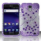 Hard Plastic Bling Rhinestone Design Case for Samsung Galaxy S II Skyrocket i727 - Purple & Silver