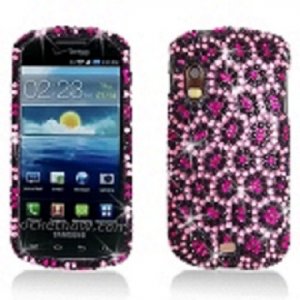 Hard Plastic Bling Rhinestone Design Case for Samsung Stratosphere i405 - Colorful Leopard