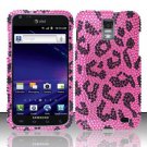 Hard Plastic Bling Rhinestone Design Case for Samsung Galaxy S II Skyrocket i727 - Hot Pink Leopard