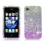 Hard Plastic Bling Rhinestone Design Case for Apple iPhone 4/4S - Purple Waterfall