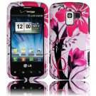 Hard Plastic Design Case for LG Enlighten VS700/Optimus Slider LS700 - Pink Flower