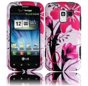 Hard Plastic Design Case for LG Enlighten VS700/Optimus Slider LS700 - Pink Flower