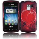 Hard Plastic Design Case for LG Enlighten VS700/Optimus Slider LS700 - Red Heart