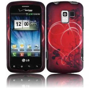 Hard Plastic Design Case for LG Enlighten VS700/Optimus Slider LS700 - Red Heart