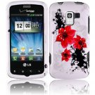 Hard Plastic Design Case for LG Enlighten VS700/Optimus Slider LS700 - Red Lily