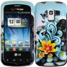 Hard Plastic Design Case for LG Enlighten VS700/Optimus Slider LS700 - Lily and Butterfly