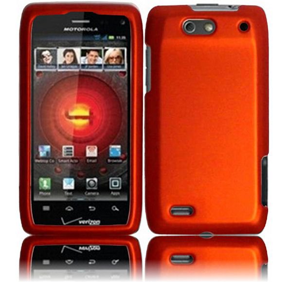 Hard Plastic Rubber Feel Case for Motorola Droid 4 XT894 (Verizon) Orange