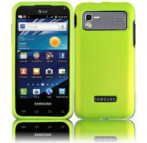 Hard Plastic Rubber Feel Case for Samsung Captivate Glide 4G (AT&T) - Neon Green