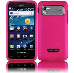 Hard Plastic Rubber Feel Case for Samsung Captivate Glide 4G (AT&T) - Hot Pink